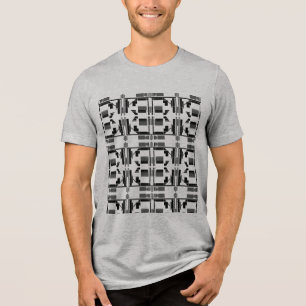 Camiseta Triblenda Carbón Negro Pequeñas formas en mosaico Líneas de