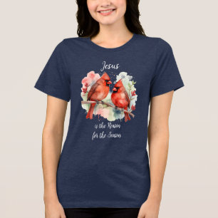 Camiseta Triblenda Cardenal Rojo de Navidad Jesús Razón de la Tempora