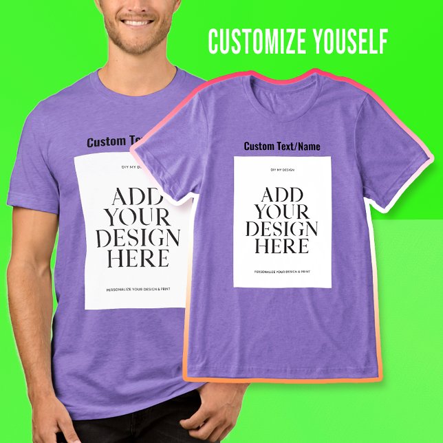 Camiseta Triblenda Cargar el texto personalizado del Personalizado de (Upload_Add_Your_Own_Photo_Image_Picture_Text_Here_Custom_Tee_TShirt Design_Create_Your_Own_Tees)