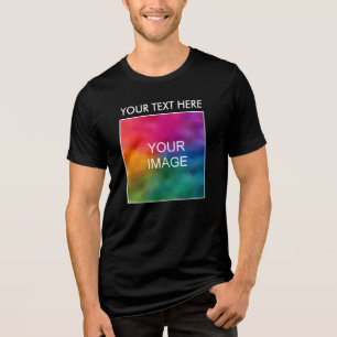 Camiseta Triblenda Cargar sus propios fotógrafos Mens Trend Solid Bla