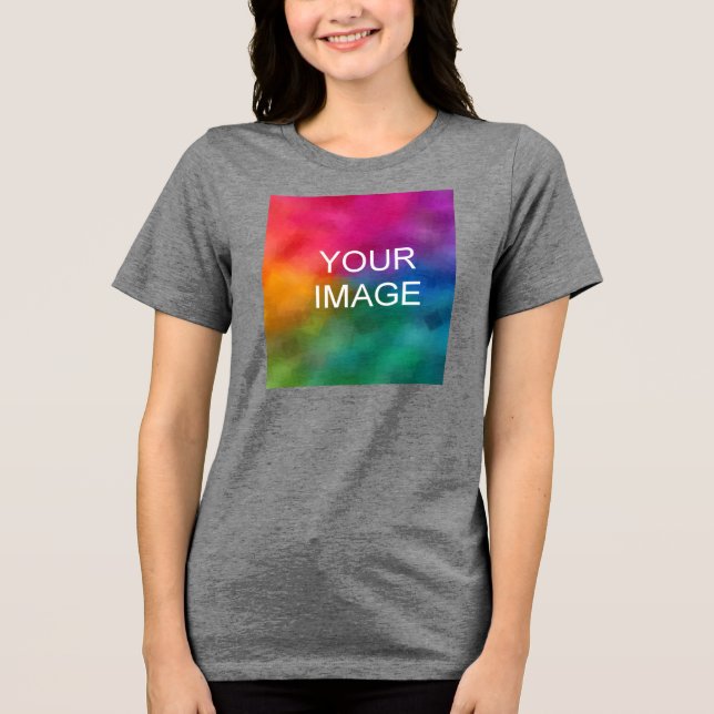 Camiseta Triblenda Cargar tu propia foto a mujeres de plantilla moder (Anverso)