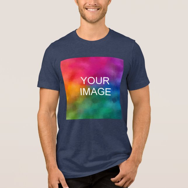 Camiseta Triblenda Cargar tu propia foto Comprar en línea Mens Navy B (Anverso)