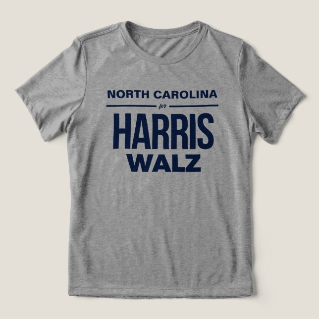 Camiseta Triblenda Carolina del Norte para Harris Walz (Diseño delantero )