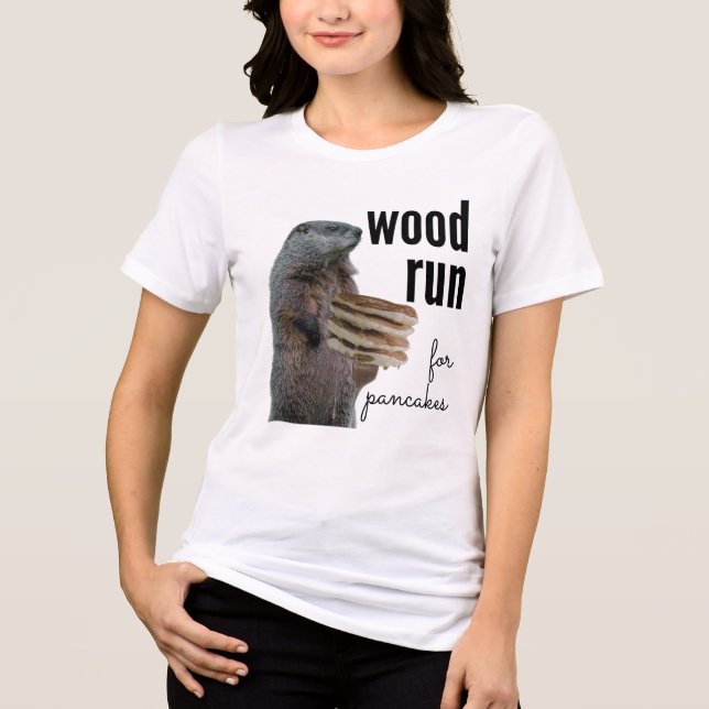 Camiseta Triblenda Carrera de madera para crepes (con Woodchuck) (Anverso)