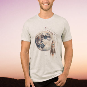 Camiseta Triblenda Carretera Tri-Blend con nombre gráfico de cohete