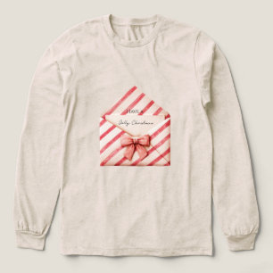 Camiseta Triblenda Carta de Navidad Roja Alegre