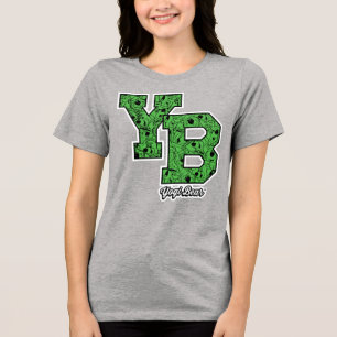 Camiseta Triblenda Cartas de Varsidad de Oso con Patrón Yogi