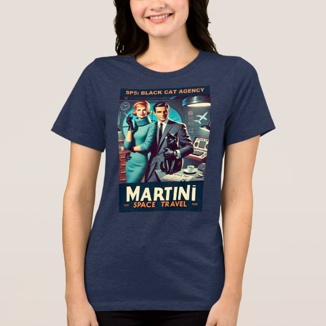 Camiseta Triblenda Cartel de viaje espacial Martini SP5: Agencia de g (Anverso)