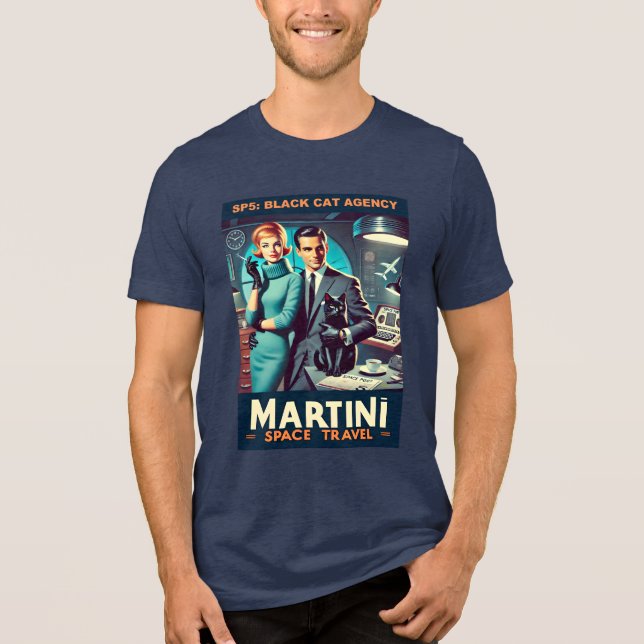 Camiseta Triblenda Cartel de viaje espacial Martini SP5: Agencia de g (Anverso)