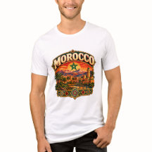 Cartel de viaje vintage de montaña de Marruecos Ma