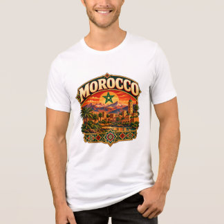 Camiseta Triblenda Cartel de viaje vintage de montaña de Marruecos Ma