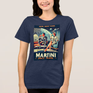 Camiseta Triblenda Carteles de viaje espaciales de Martini nuevos, Nu