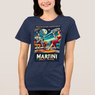 Camiseta Triblenda Carteles de viaje espaciales Martini Tragos de la