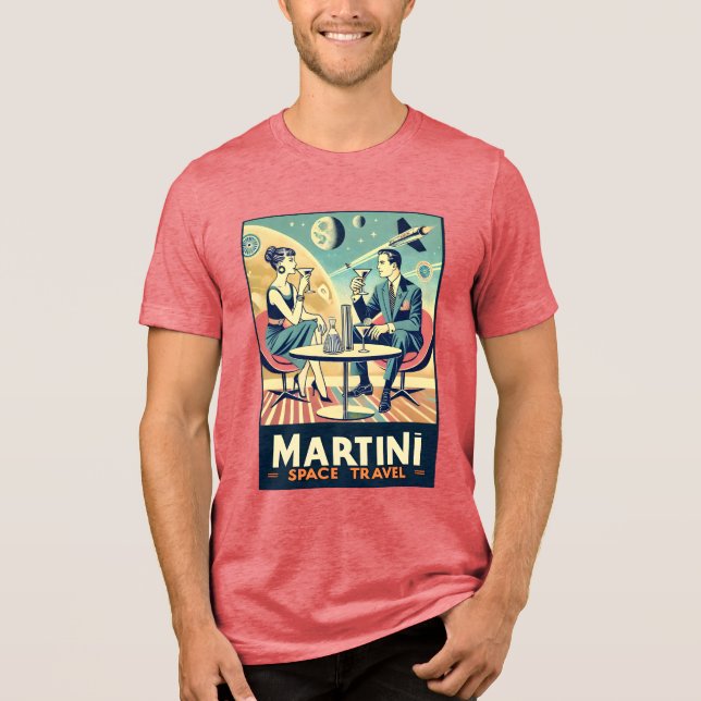 Camiseta Triblenda Carteles de viajes espaciales de Martini (Anverso)