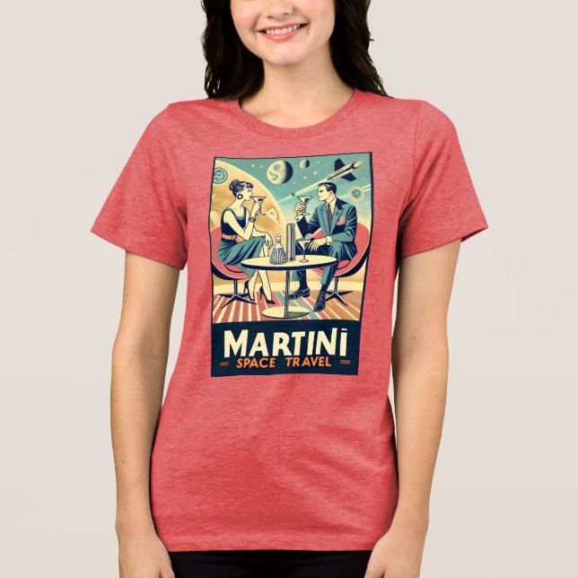Camiseta Triblenda Carteles de viajes espaciales de Martini (Anverso)