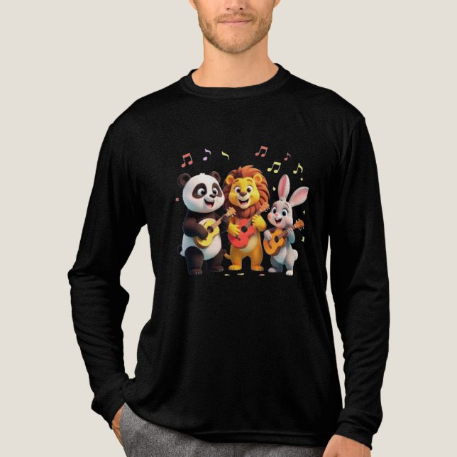 Camiseta Triblenda 🎵 Cartoon Animal Music Party – Fun & Cute Musical (Anverso)