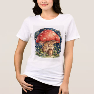 Camiseta Triblenda Casa de Hongos Mágicos - Bosque Encantado