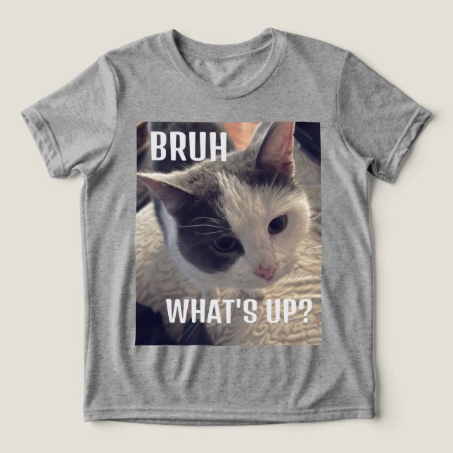 Camiseta Triblenda Cat bruh qué pasa (Diseño delantero )