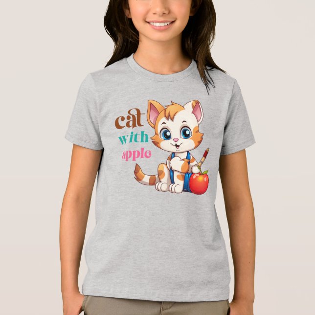 Camiseta Triblenda Cat Con Apple-85242 (Anverso)
