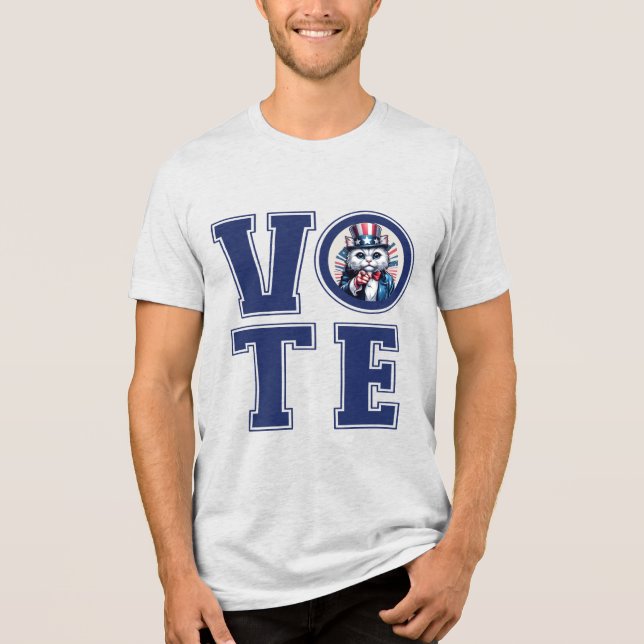 Camiseta Triblenda Cat dice voto (Anverso)