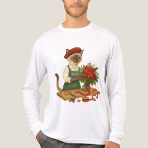 Camiseta Triblenda Cat Florist organizando flores para Navidades