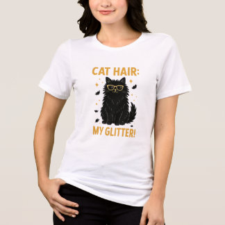 Camiseta Triblenda Cat Hair My Glitter Funny Cat