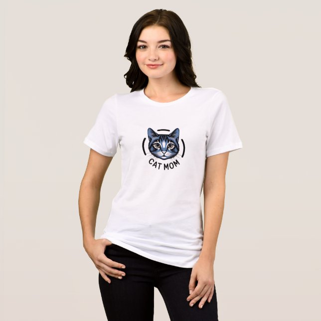 Camiseta Triblenda Cat Mom Graphic T-Shirt for Women (Anverso Completo)