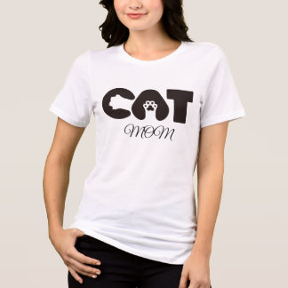Camiseta Triblenda Cat Mom T-Shirt – Cute pow with letter cat