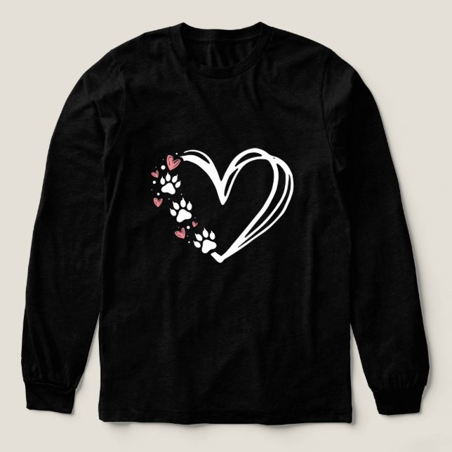 Camiseta Triblenda Cat Paw Prints on My Heart (Diseño traserp)
