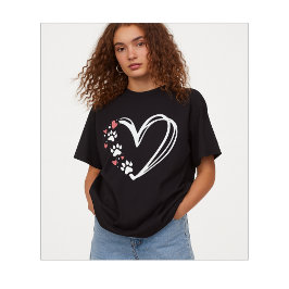 Camiseta Triblenda Cat Paw Prints on My Heart