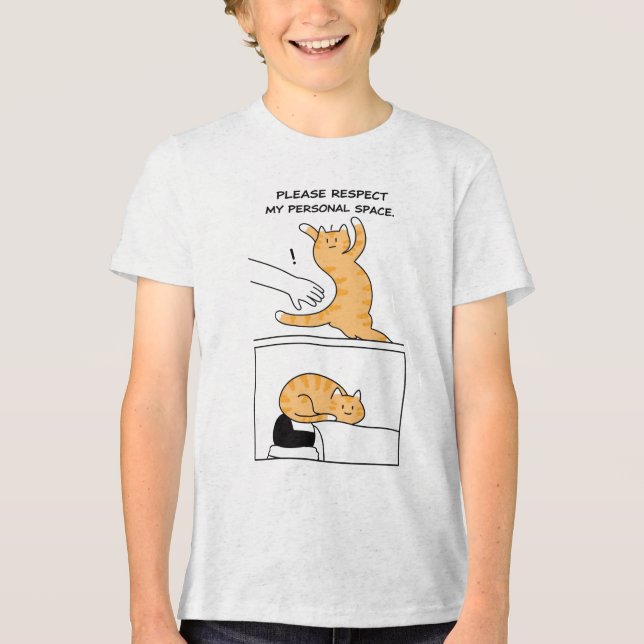 Camiseta Triblenda Cat Personal Space Please Respect Me Introvert Com (Anverso)