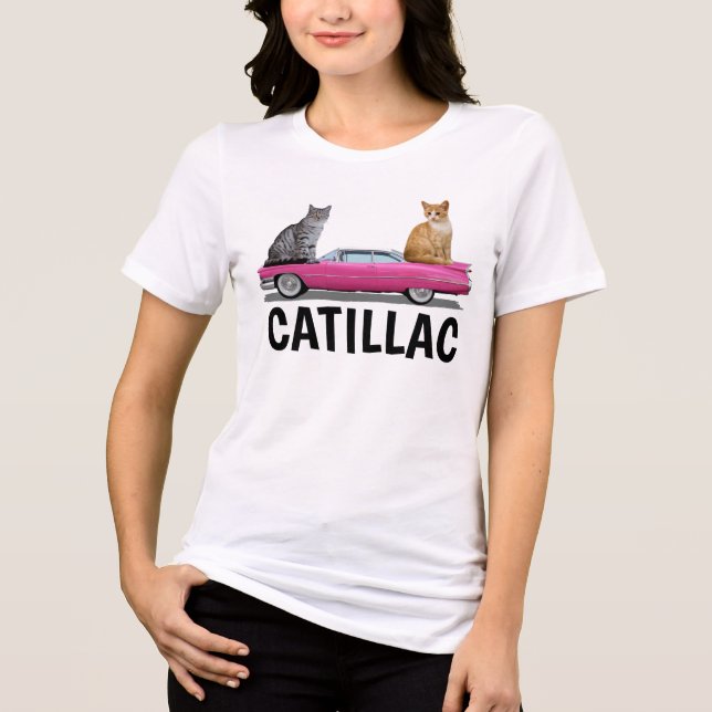 CAMISETA TRIBLENDA CAT PINK CATILLAC CLASSIC CAR T-SHIRTS (Anverso)