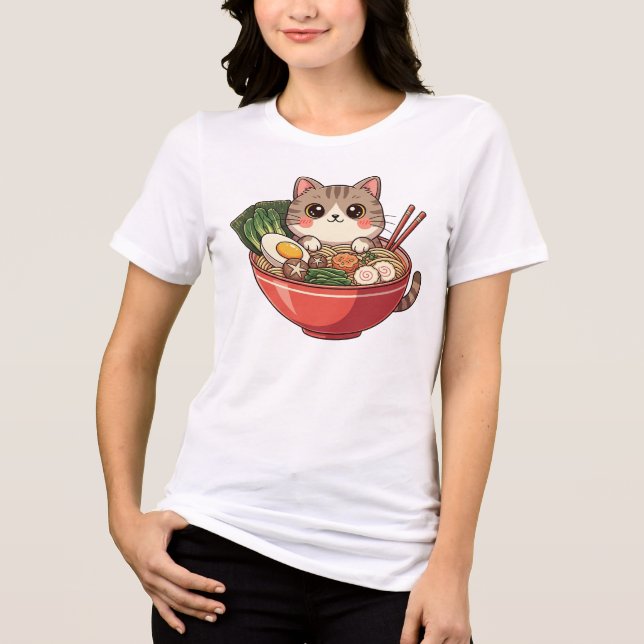 Camiseta Triblenda Cat Ramen T-Shirt (Anverso)