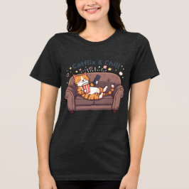 Camiseta Triblenda Catflix and Chill Funny Cat Art