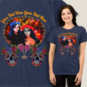 Camiseta Triblenda Catrinas de Vallarta con cráneos 1718
