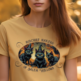 Camiseta Triblenda Cats negros y nombre de grupo de la travesía de Ha