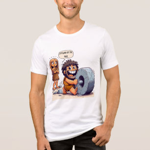 Camiseta Triblenda Caveman y la invención de la rueda - Gracioso coch