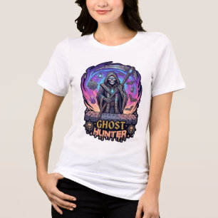 Camiseta Triblenda Cazador de fantasmas Segador Esqueleto Guadaña Fla