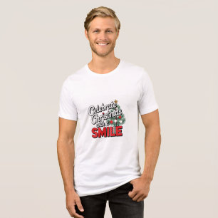 Camiseta Triblenda Celebra la Navidad con una sonrisa para hombres