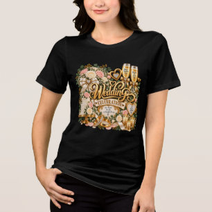 Camiseta Triblenda Celebración de Boda de Oro Elegante