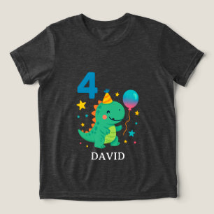 Camiseta Triblenda Celebración de cumpleaños de Dino lindo - Diseño d