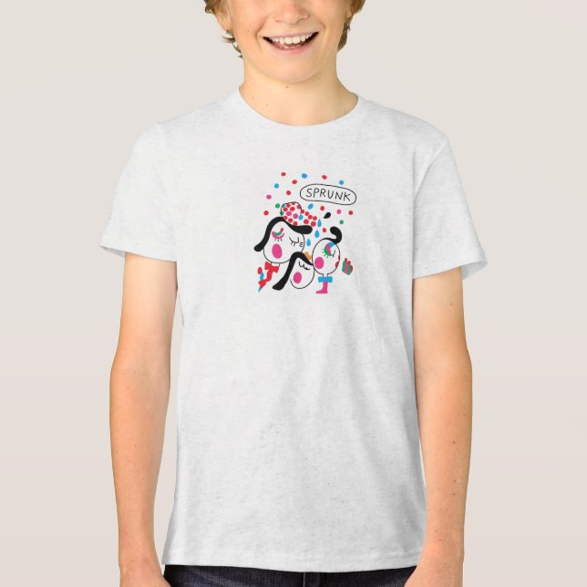 Camiseta Triblenda Celebración de Sprunki - Arte infantil de Yuho (Anverso)