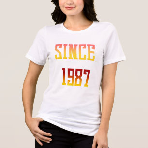Camiseta Triblenda Celebración de Tipografía del Año Retro desde 1987