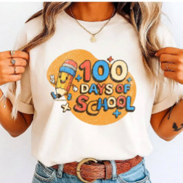 Camiseta Triblenda Celebración Feliz de 100 Días de Escuela para Estu