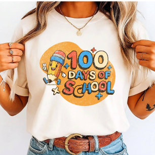Camiseta Triblenda Celebración Feliz de 100 Días de Escuela para Estu