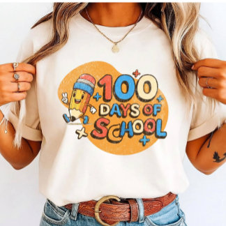 Camiseta Triblenda Celebración Feliz de 100 Días de Escuela para Estu