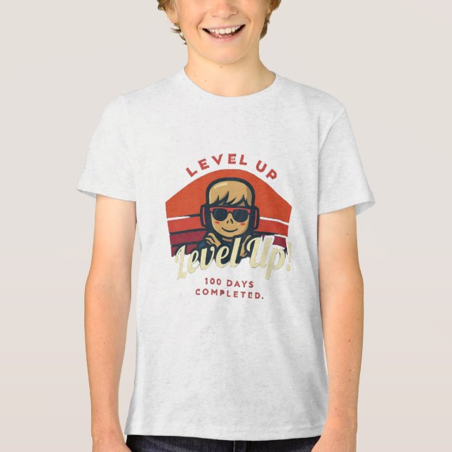 Camiseta Triblenda Celebrar 100 días de clases: Diversión y camiseta  (Anverso)