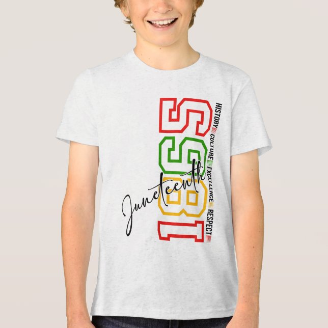 Camiseta Triblenda Celebrar la historia negra en la decimosegunda Amé (Anverso)