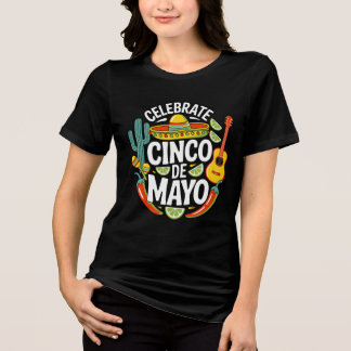 Camiseta Triblenda Celebrate Cinco De Mayo Retro Fiesta T-Shirt