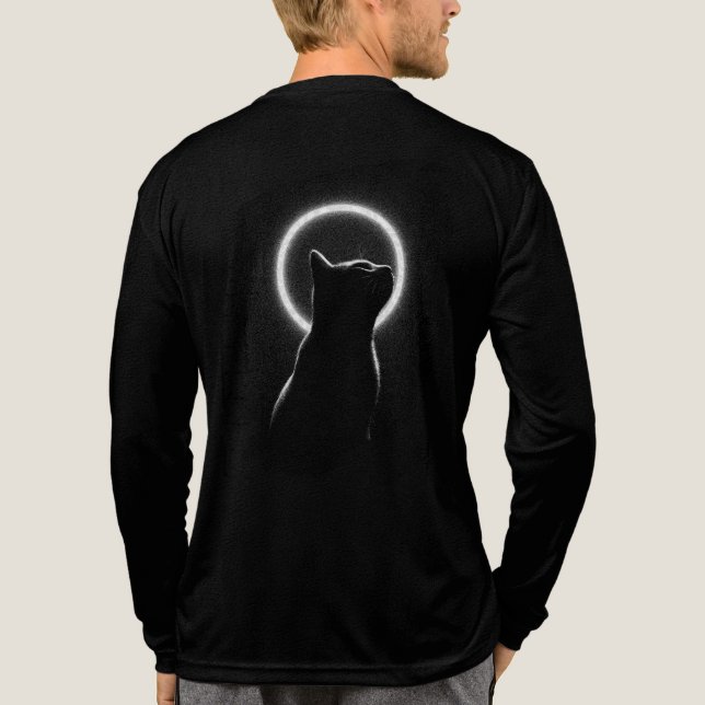 Camiseta Triblenda Celestial Black Cat Silhouette Long Sleeve (Reverso )